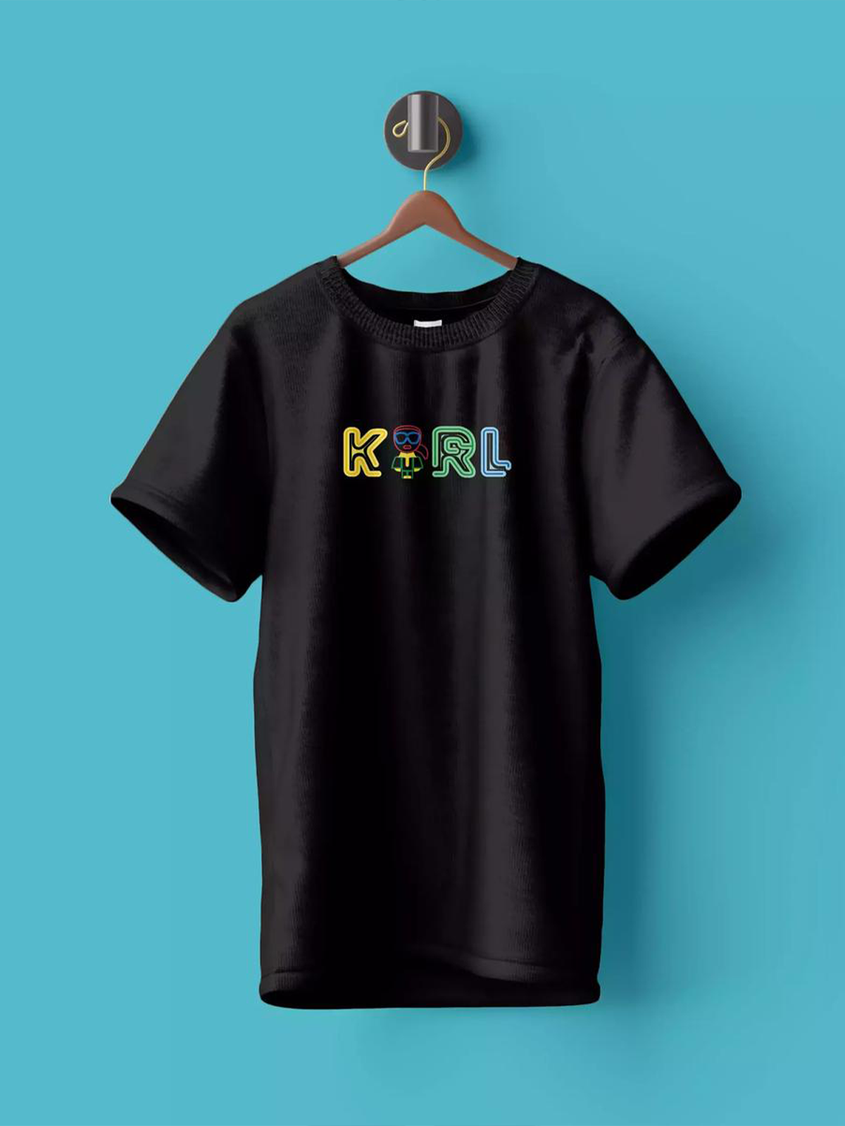 Men Karl Neon Black Tee Shirt