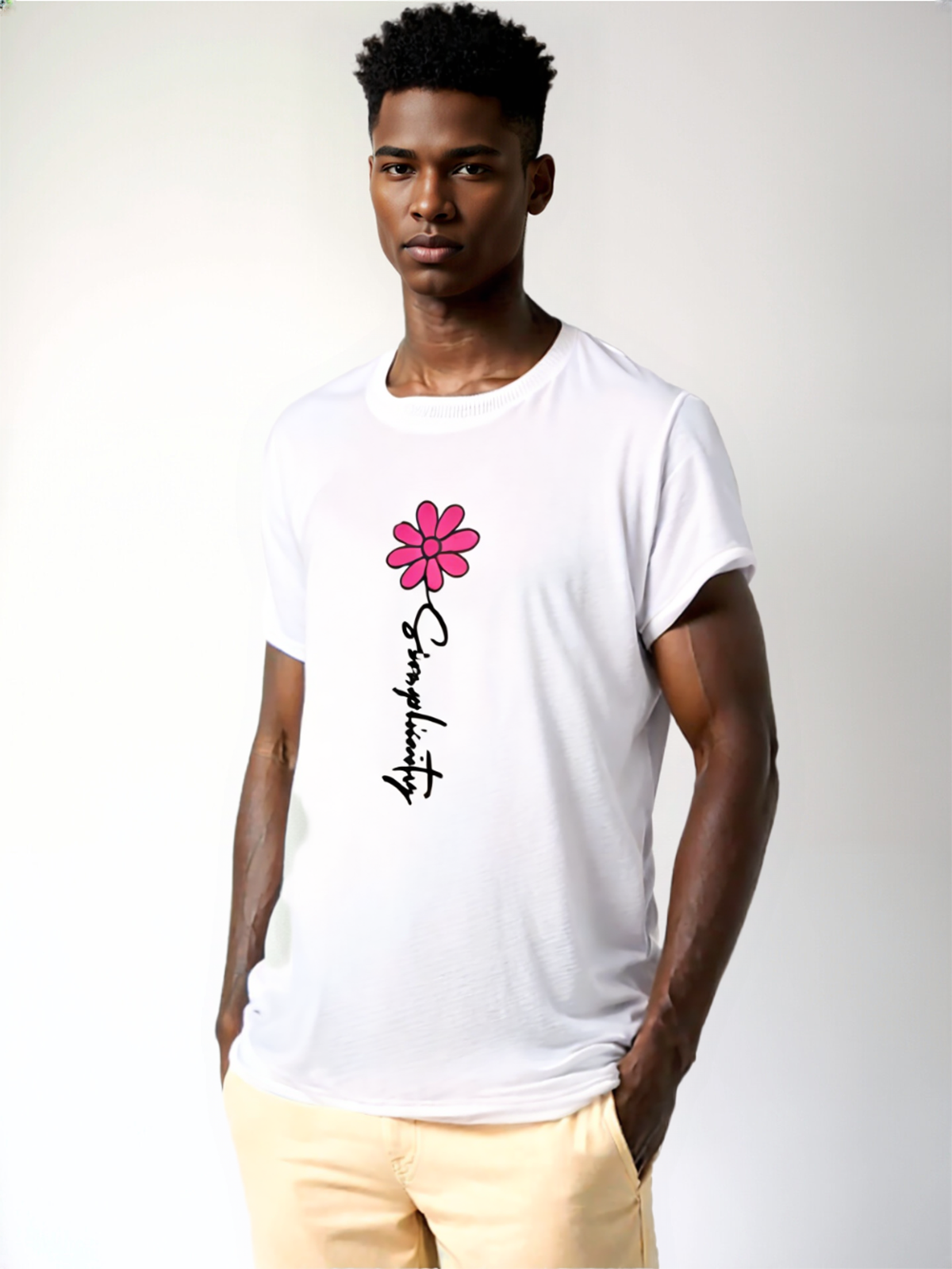 Men Blossom Simplicity Vertical Tee Shirt