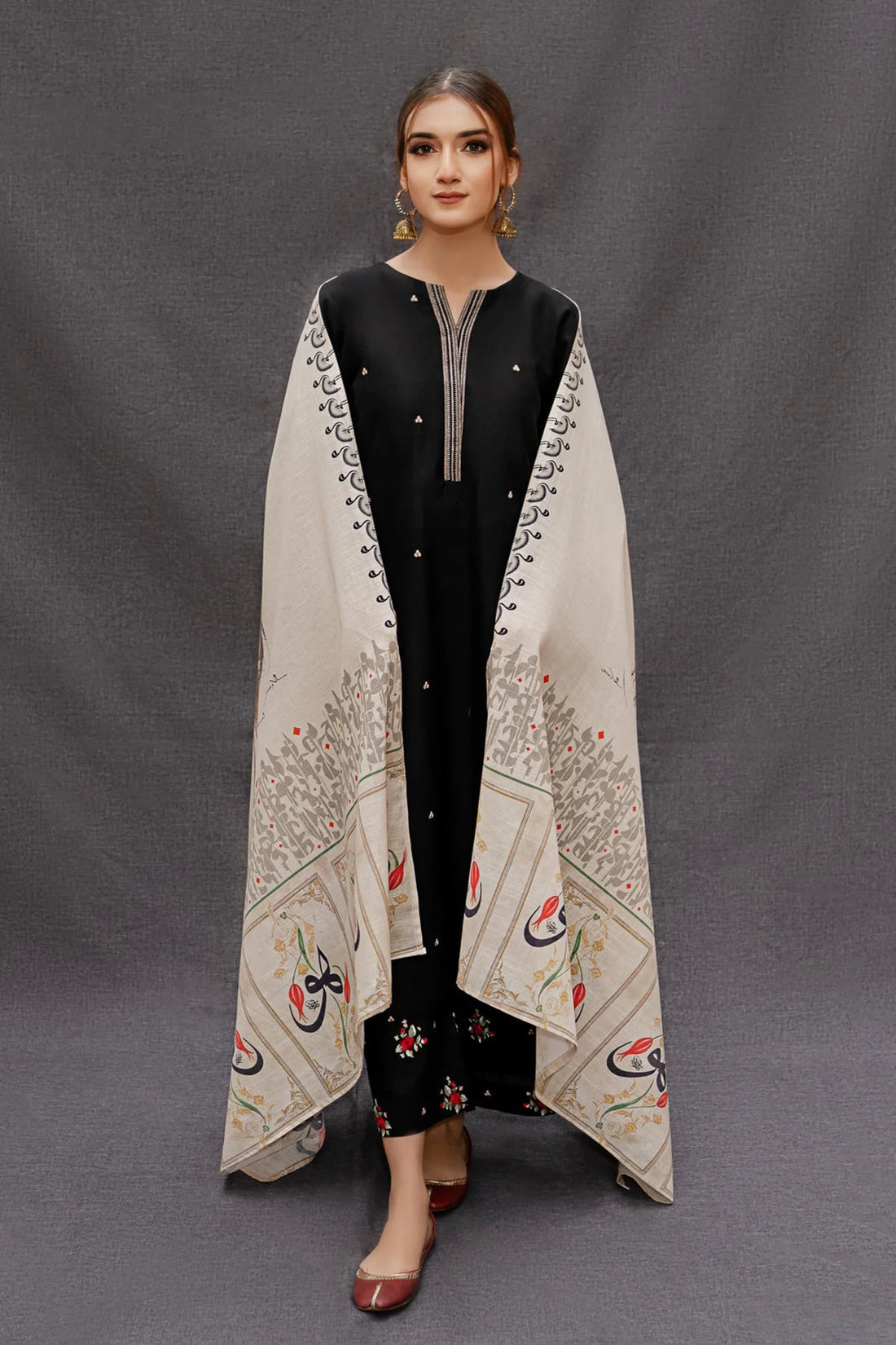 Urge on emb Lawn with Diamond printed Dopatta