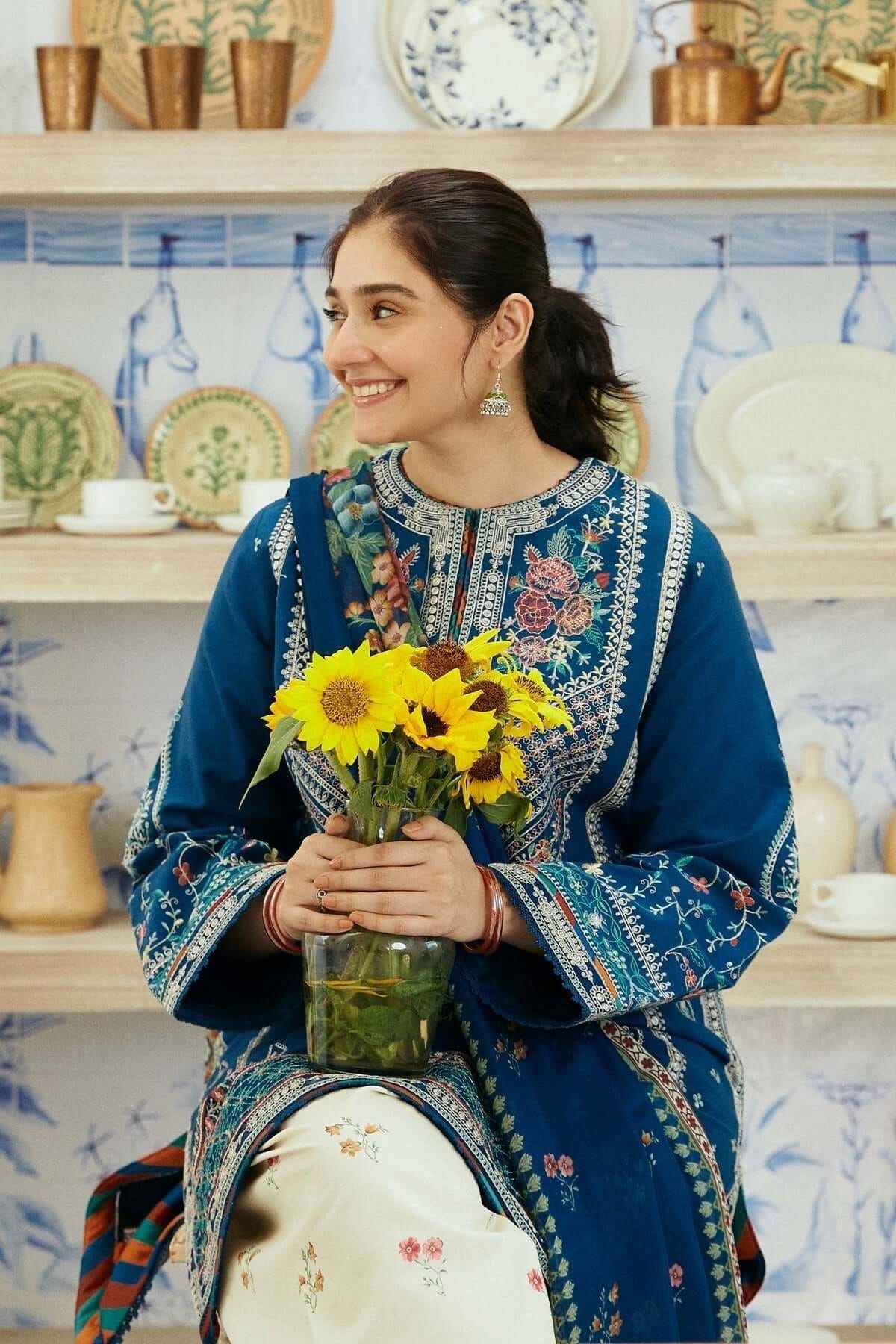 Coco by Zarashahjahan — 3pc on emb Lawn with Diamond Dopatta