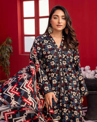 3 Pcs Women Unstitched Linen Printed Suit -Soha