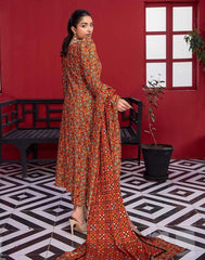 3 Pcs Women Unstitched Linen Printed Suit -Soha