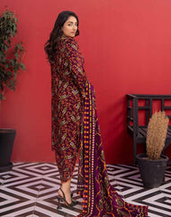 3 Pcs Women Unstitched Linen Printed Suit -Soha