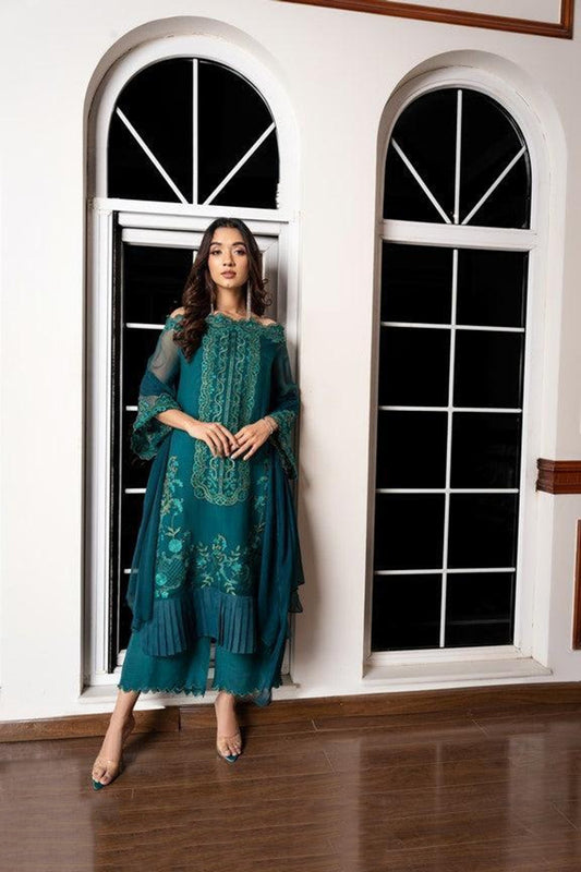 3Pcs Norans Chiffon Embroided Suit