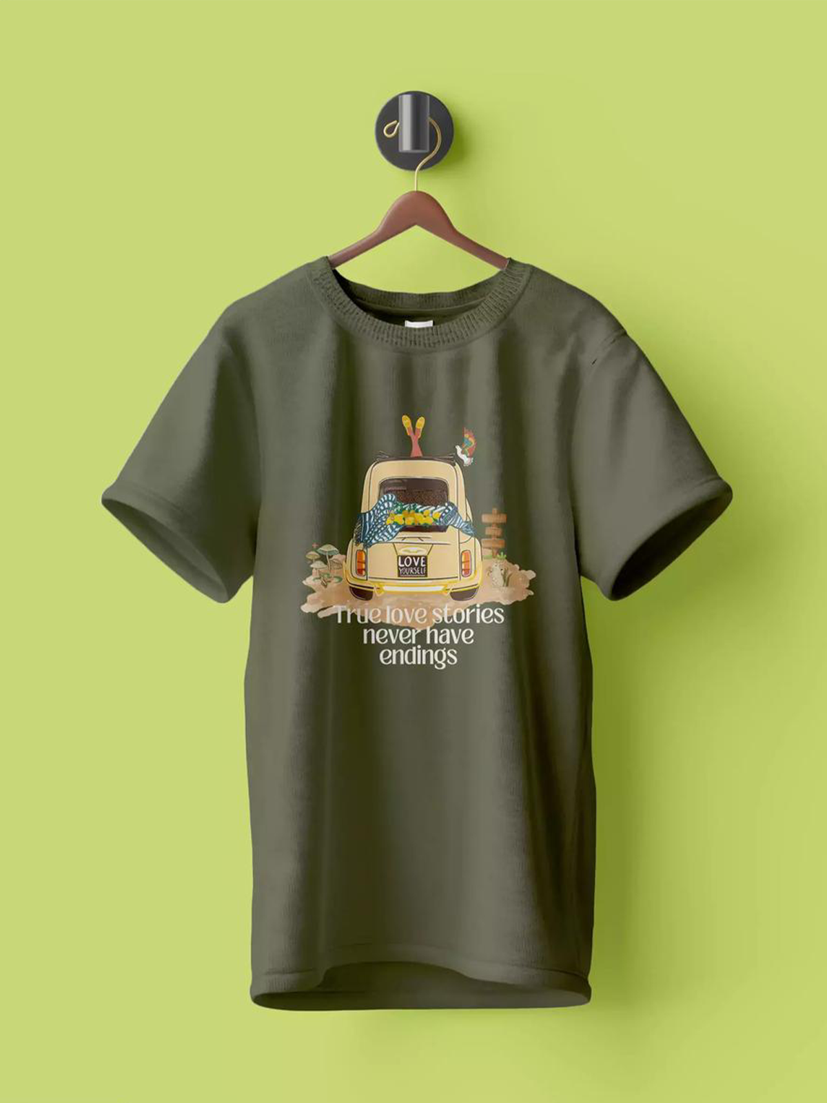 Men Retro Safari Ride Tee Shirt