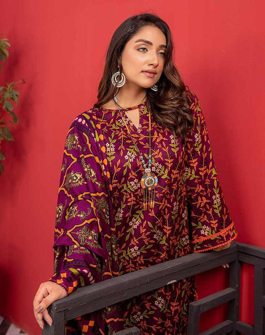 3 Pcs Women Unstitched Linen Printed Suit -Soha