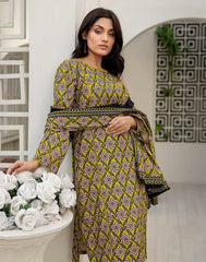 3 Pcs Women Unstitched Slub Printed Suit -Rania