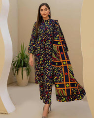 3 Pcs Women Unstitched Viscose Printed Suit - ziva