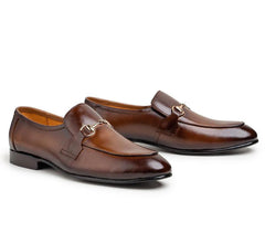 Men's Cavaliere Brown Leather Formal Shoes