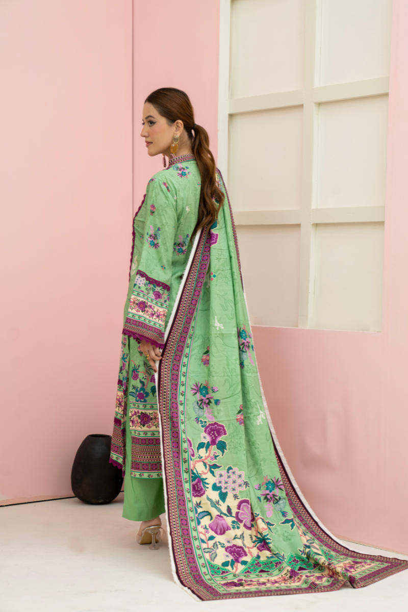 3 Pieces - Marooj Unstitched Light Green BanaDora Linen Suit