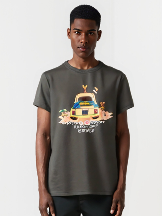 Men Retro Safari Ride Tee Shirt