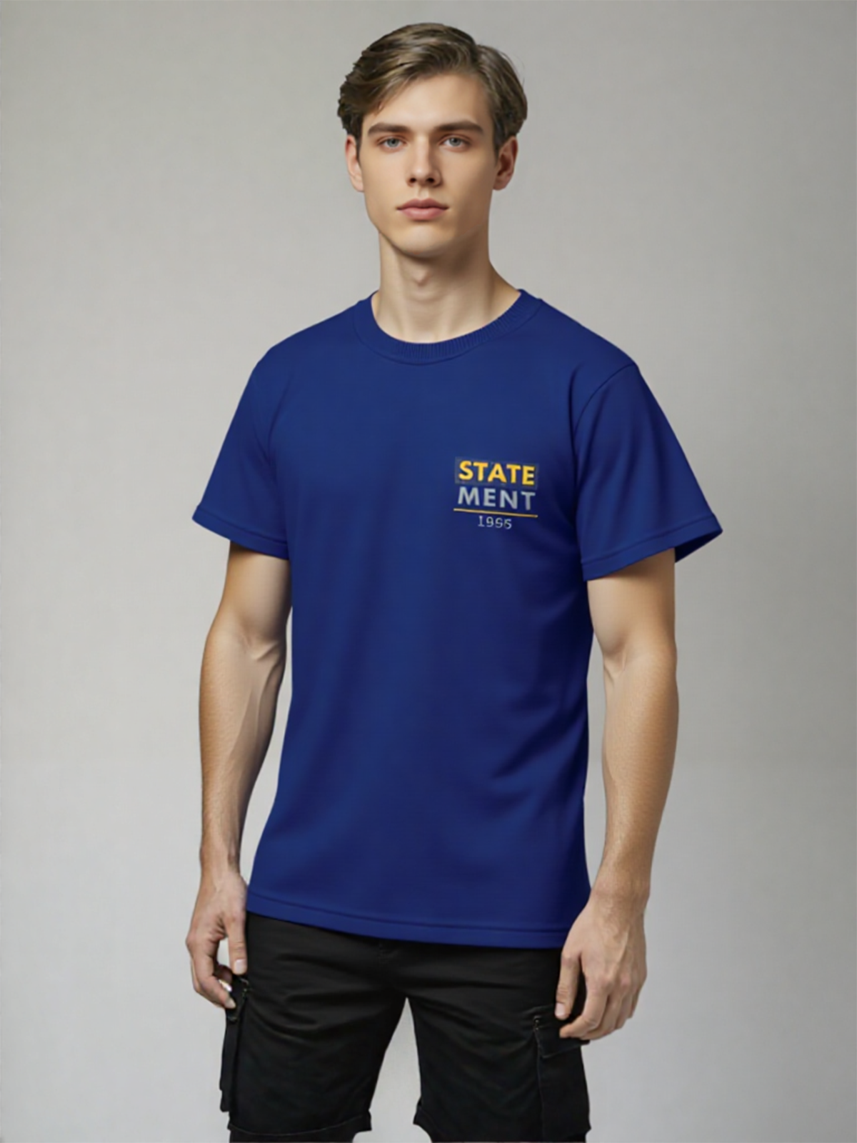 Men Minimalist Chest Print Tee Shirt