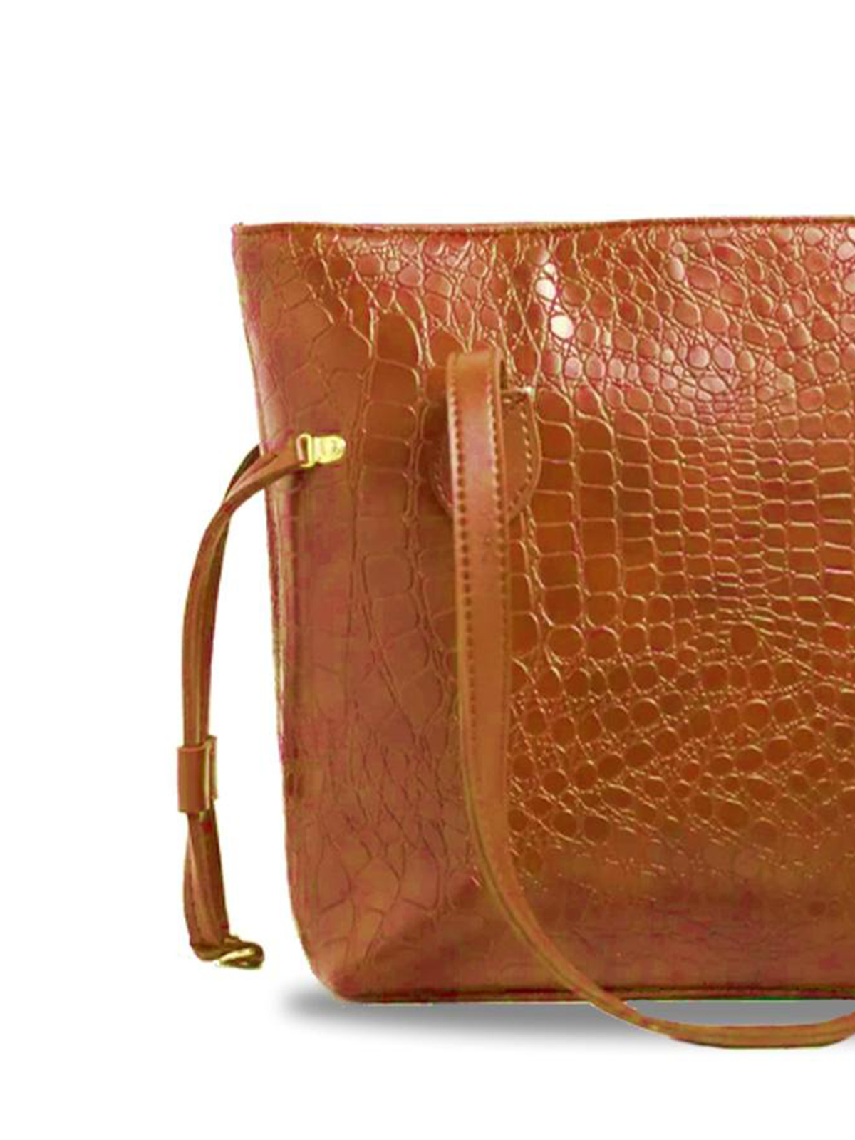 Women Trinity Croc-Embossed Shoulder Bag