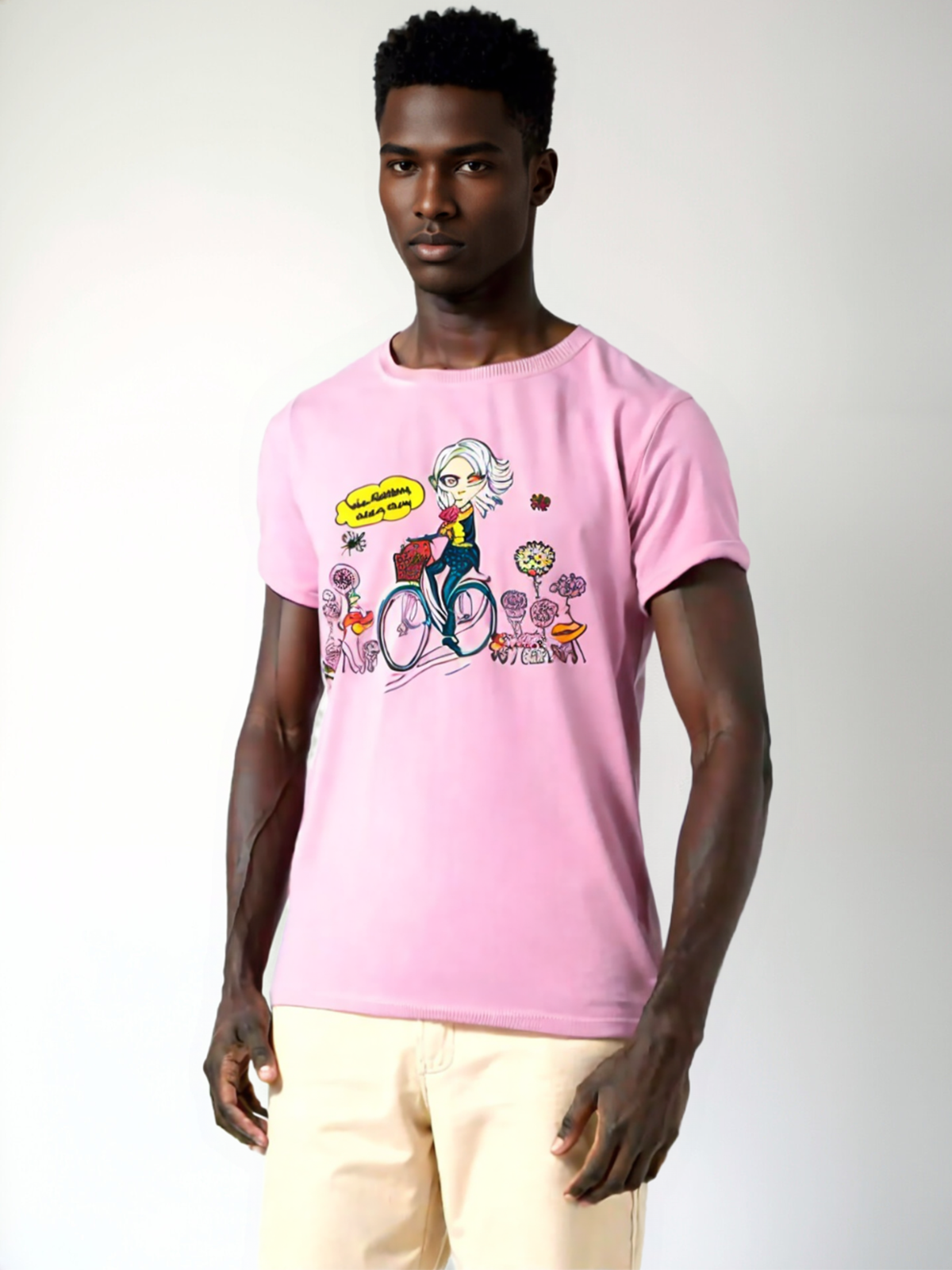 Men Cycling Girl Tee Shirt