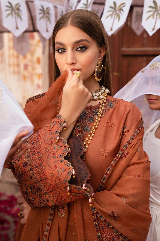 Lawn 3pc Available on Fine Quality with Chiffon Emb Dupatta  — Alizeh