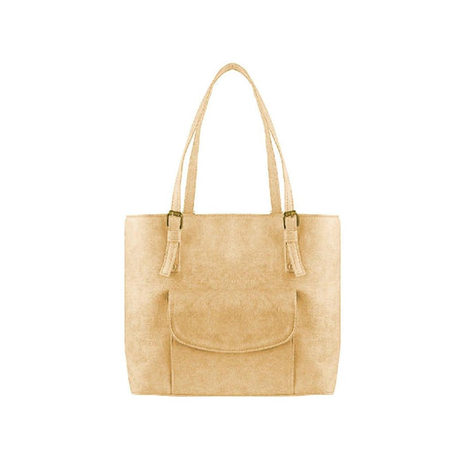 BagX - Jade Beige PU Leather Totebag, Beige