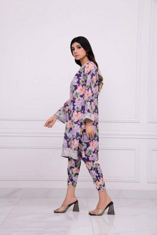 2Pcs Norans Silk Lawn Printed Suit