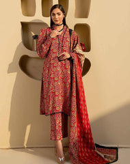 3 Pcs Women's Unstitched Viscose Printed Suit