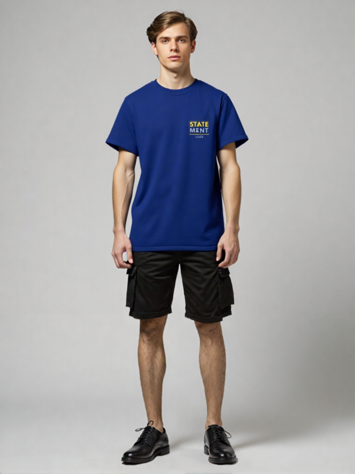 Men Minimalist Chest Print Tee Shirt