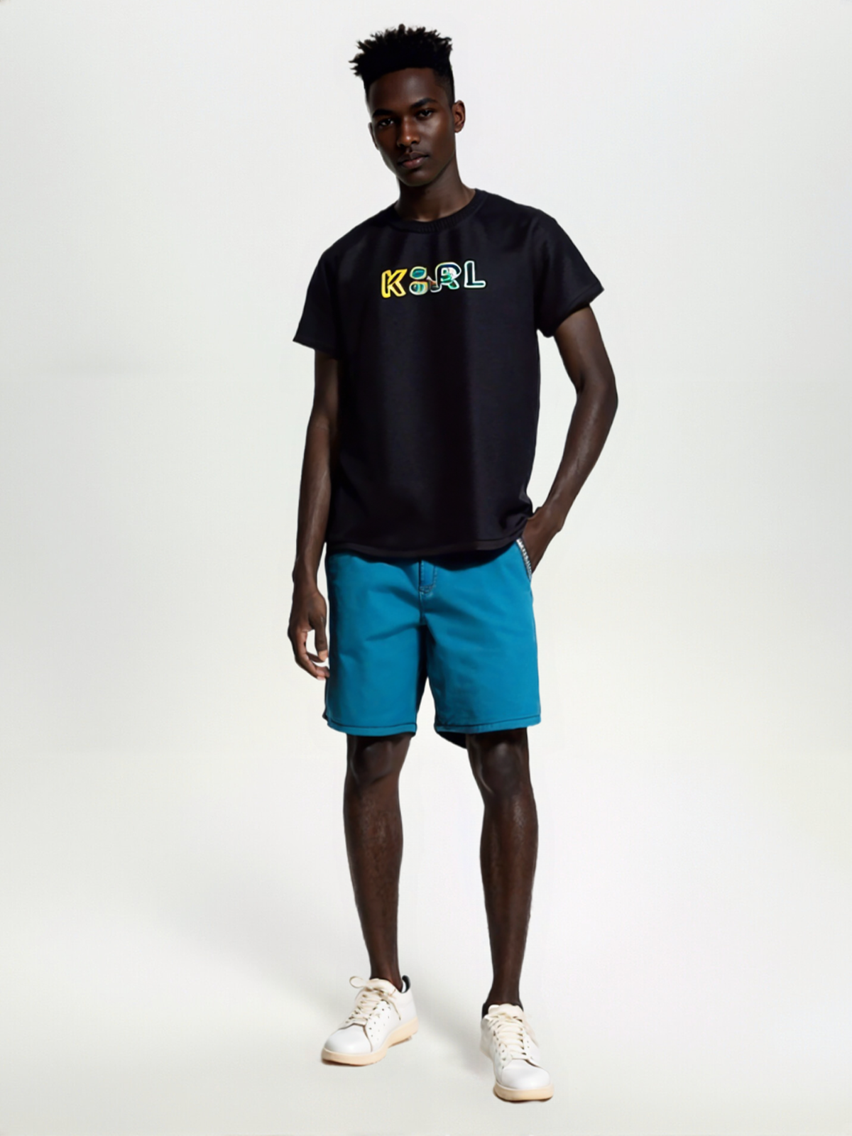Men Karl Neon Black Tee Shirt