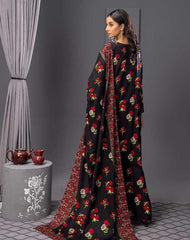 3 Pcs Women Unstitched Linen Printed Suit -Soha