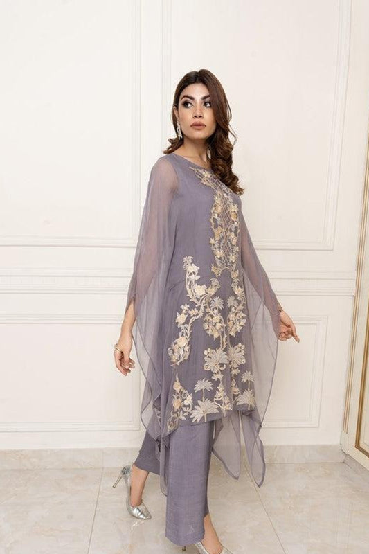 3Pcs Norans Chiffon Embroided Suit