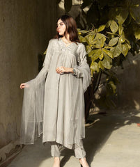 3 Pcs Women's Stitched Cotton Silk Solid Suit