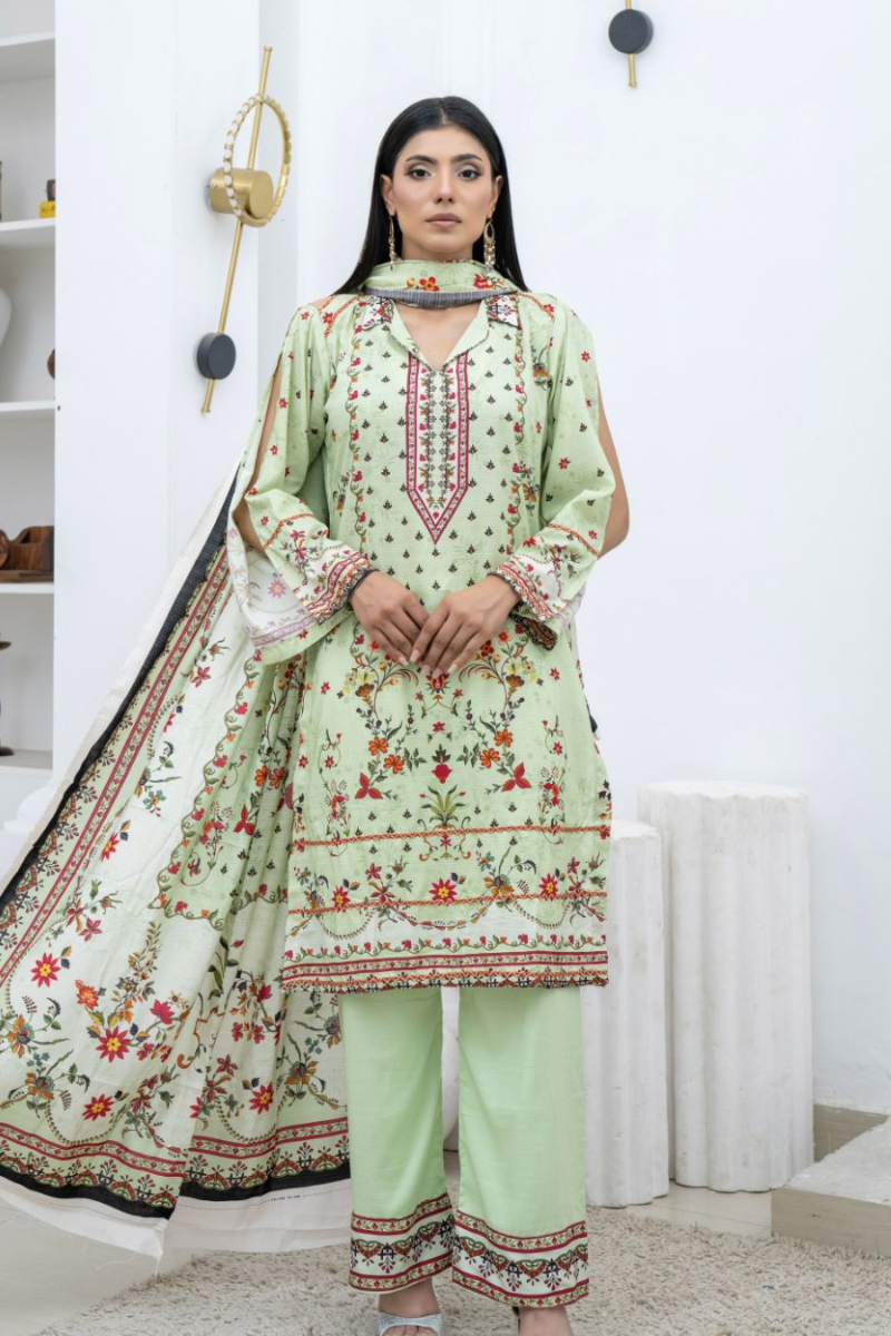 3 Piece - Marooj Unstitched Pista BanaDora Linen Suit