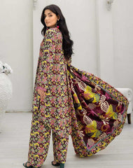 3 Pcs Women Unstitched Slub Linen Printed Suit - Rania