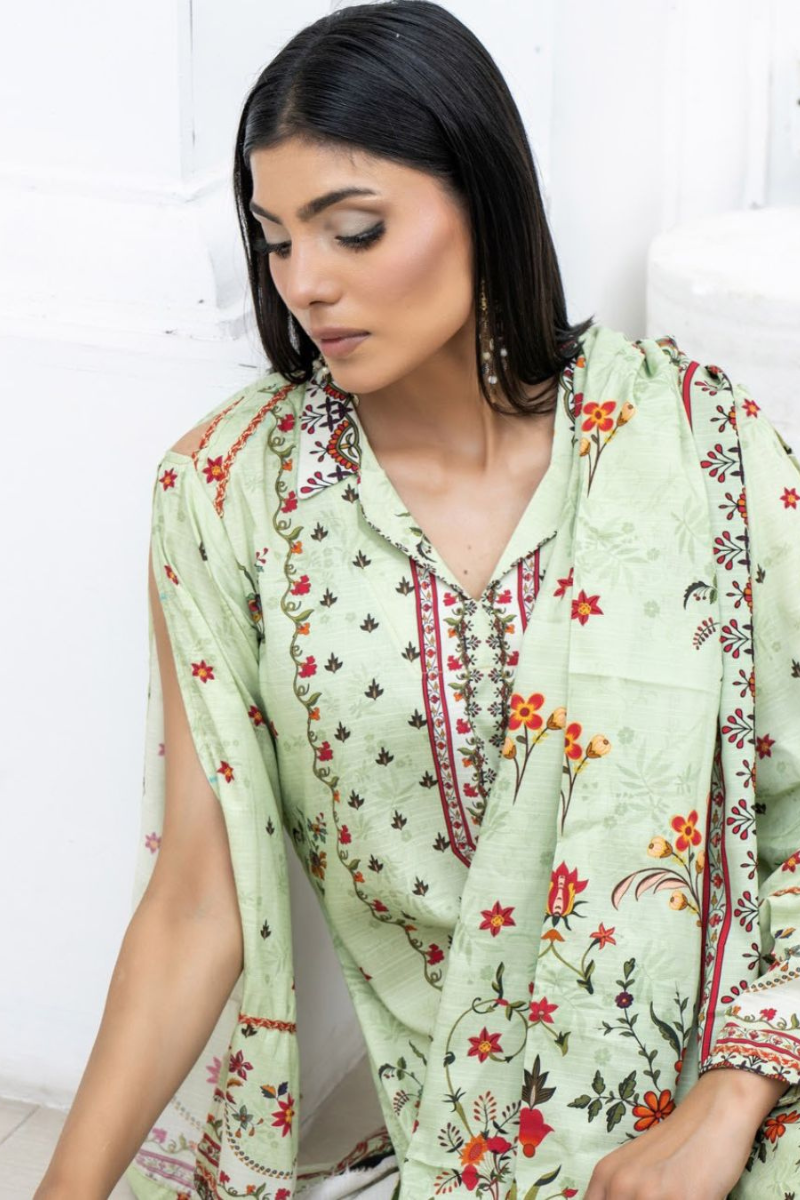 3 Piece - Marooj Unstitched Pista BanaDora Linen Suit