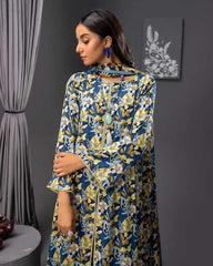 3 Pcs Women Unstitched Linen Printed Suit -Soha