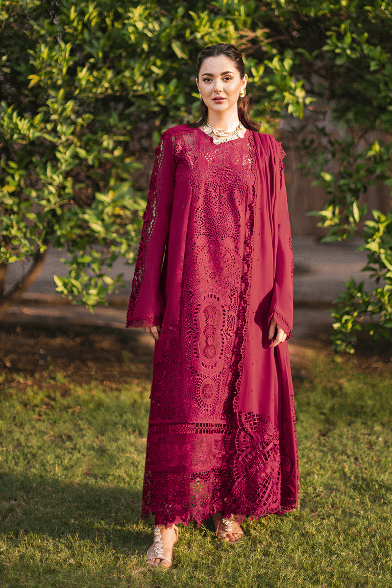 Zarashahjahan — 3pc on emb Lawn with Diamond voil emb Dopatta