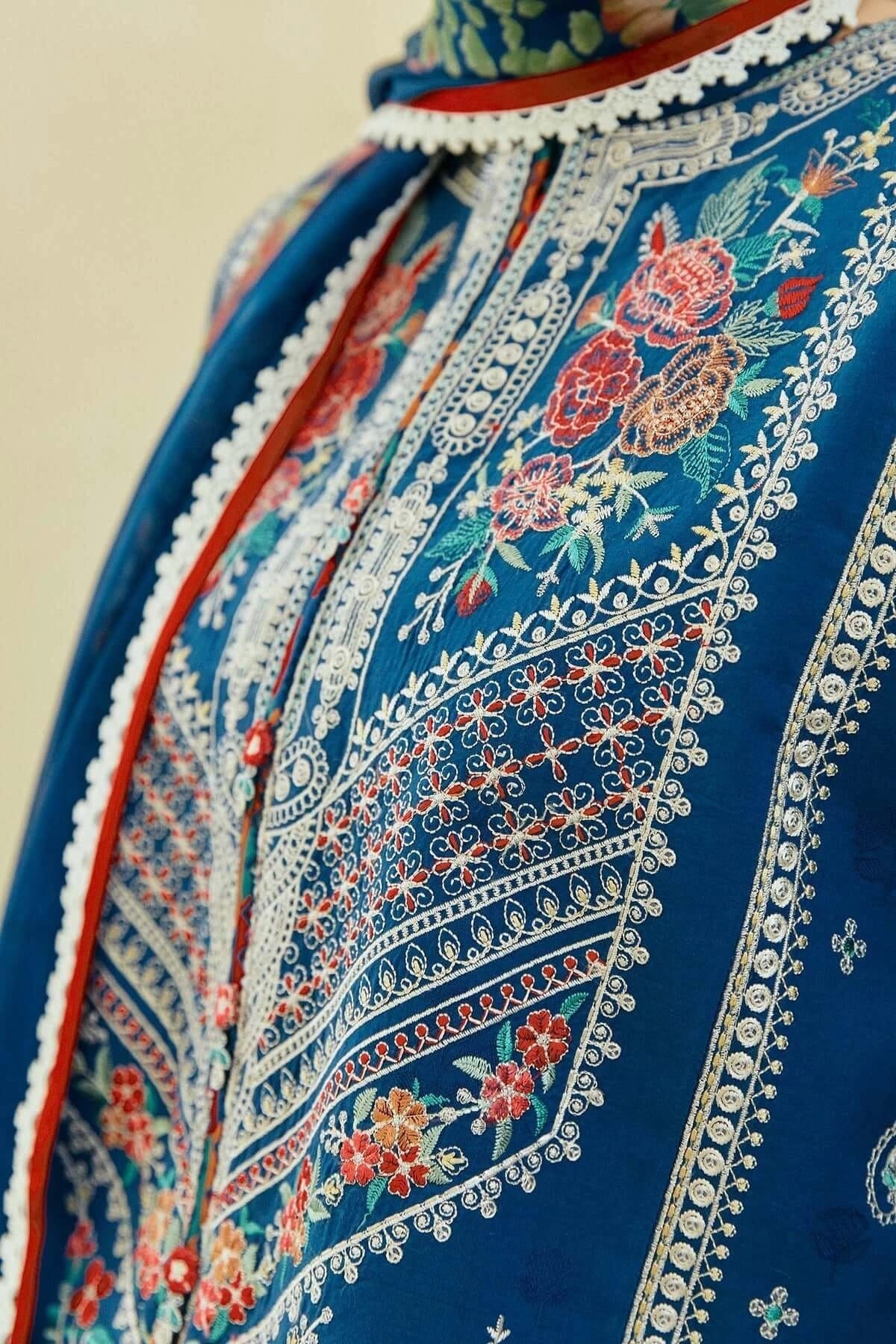 Coco by Zarashahjahan — 3pc on emb Lawn with Diamond Dopatta