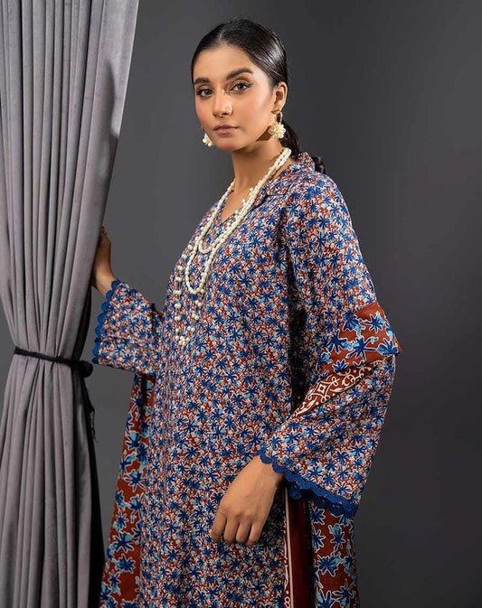 3 Pcs Women Unstitched linen Printed Suite - Soha