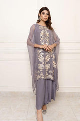 3Pcs Norans Chiffon Embroided Suit