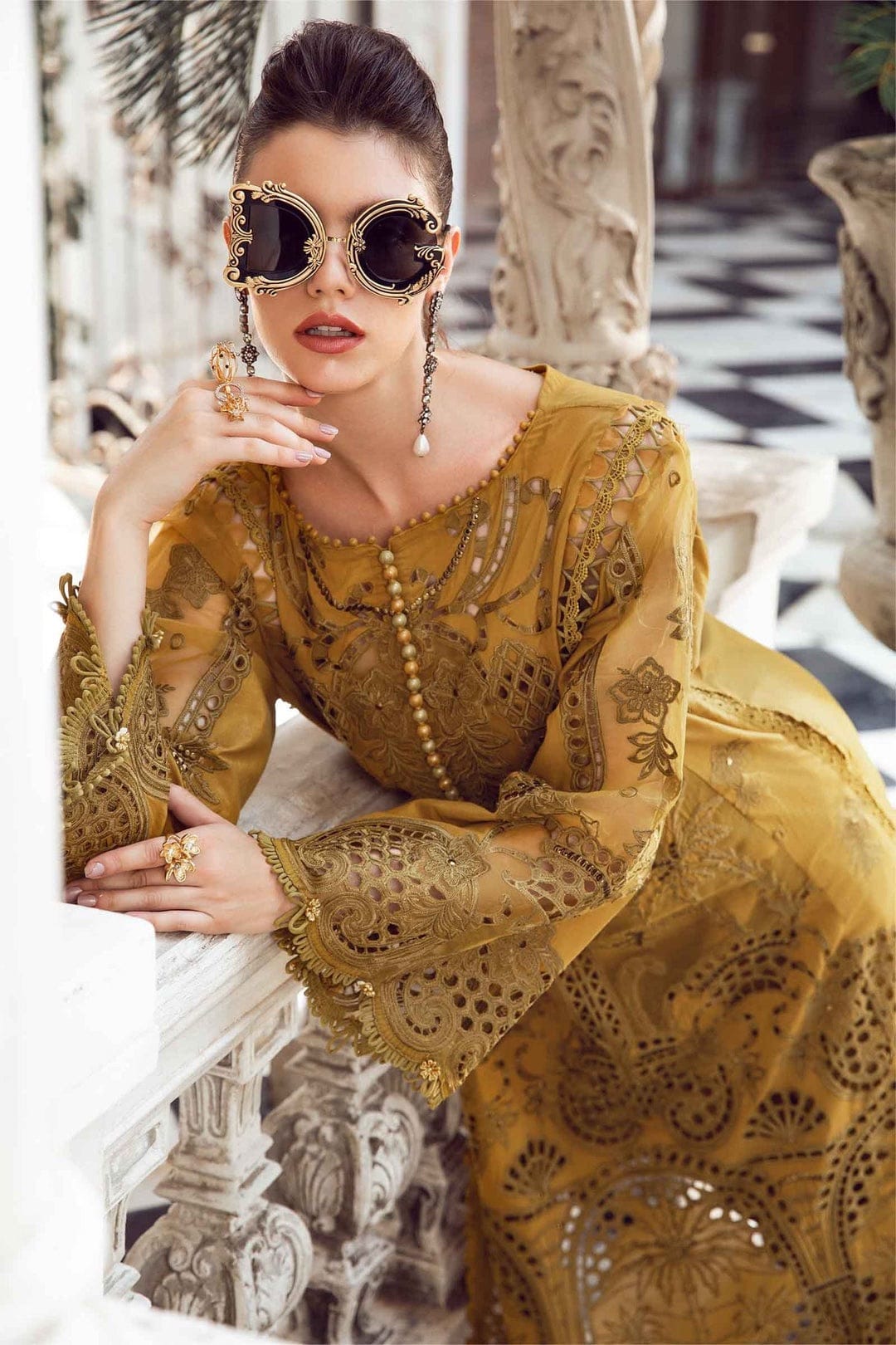 MARIA.B — 3pc Available on Fine Quality Lawn with Chiffon  Emb Dopatta