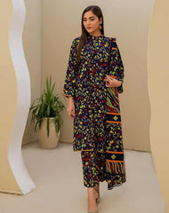 3 Pcs Women Unstitched Viscose Printed Suit - ziva