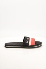 Black Camel 003 Comfort Slide, Black-Red