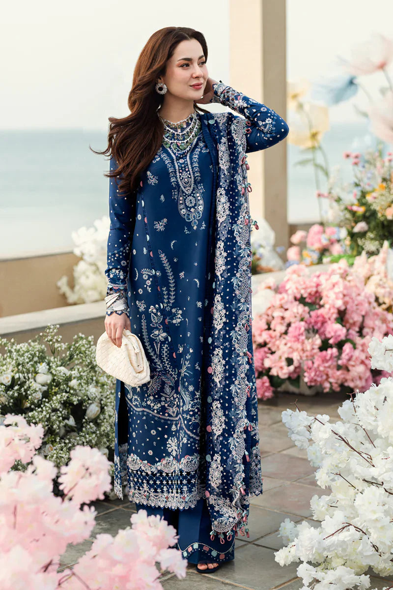 Qalamkar on emb lawn with chiffon emb dupatta