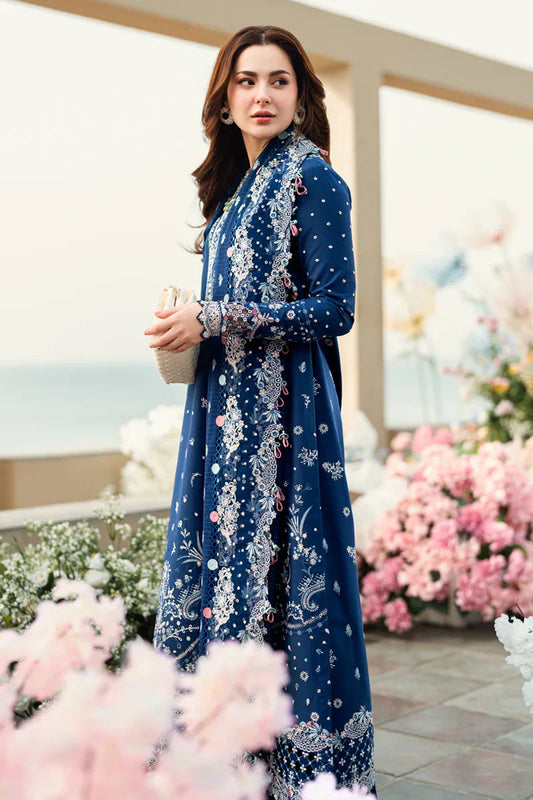 Qalamkar on emb lawn with chiffon emb dupatta