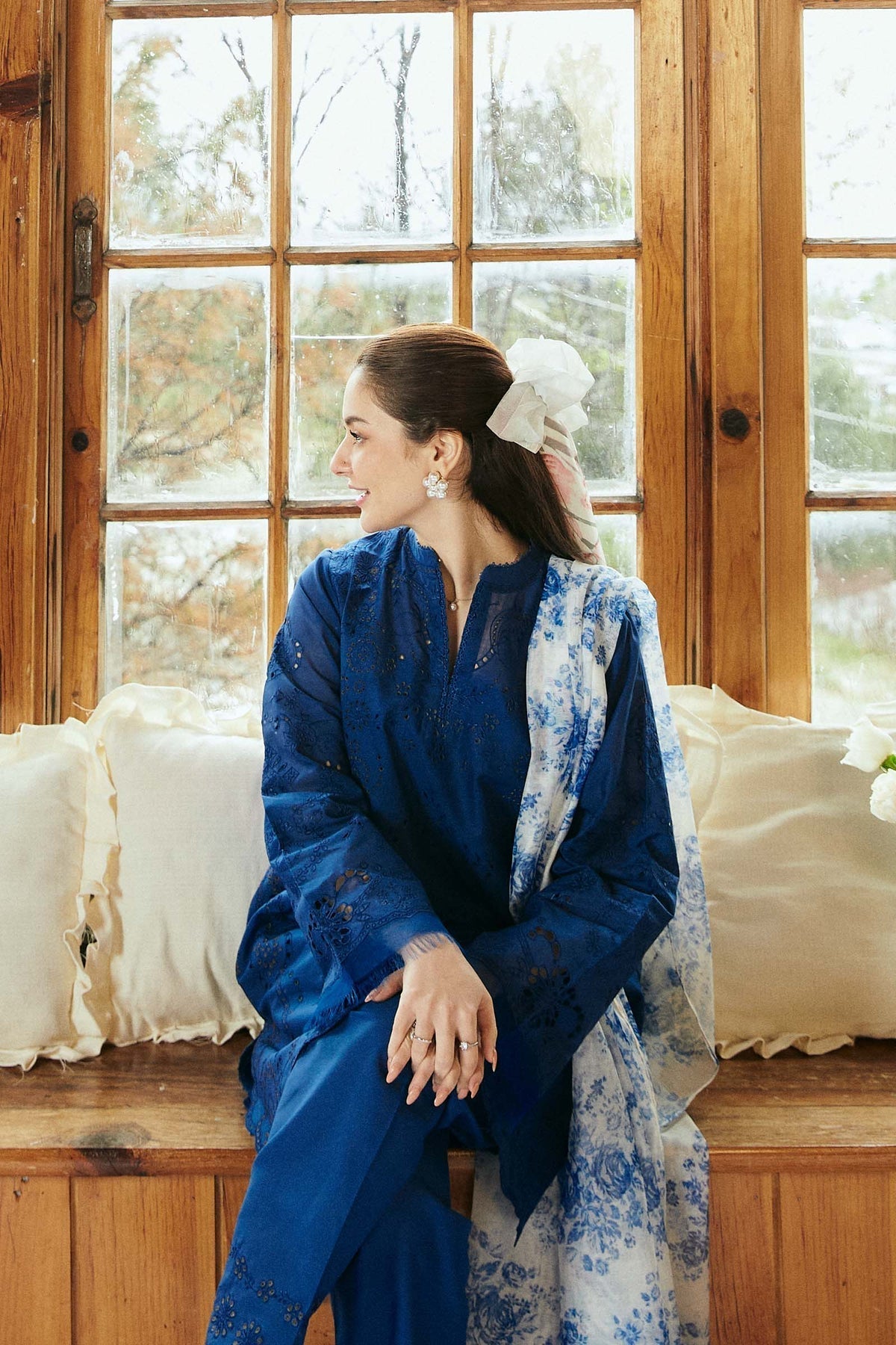 Coco by Zarashahjahan on emb Lawn with voil diamond printed Dopatta