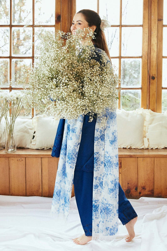 Coco by Zarashahjahan on emb Lawn with voil diamond printed Dopatta