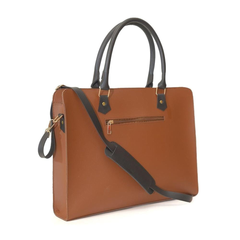 Women's Synthetic Craze Brown Laptop Bag