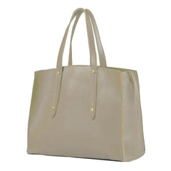 Women's Faux Leather Crew Tote Beige