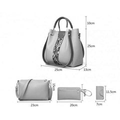 Women's Pu 4Pcs Women Faux Leather HandBags