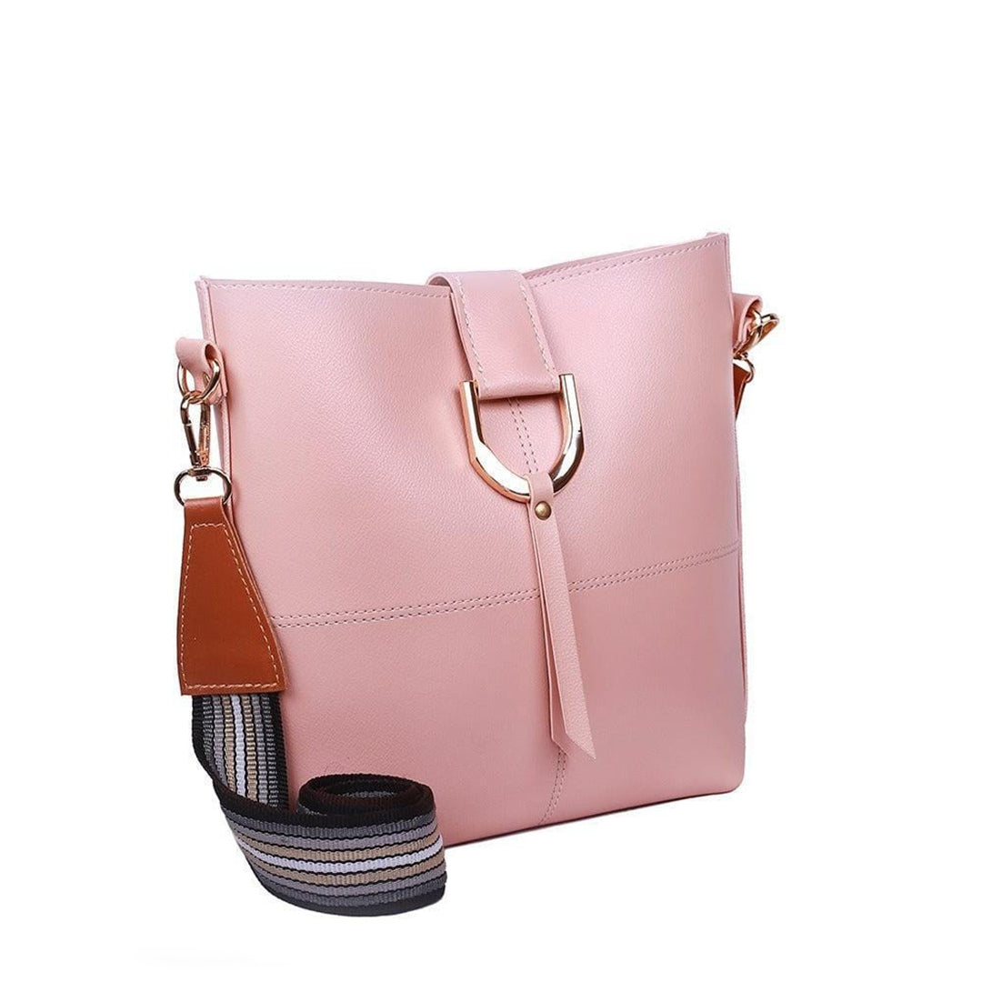 Womens's Pu Leather Bob Pink Cross Body Bag