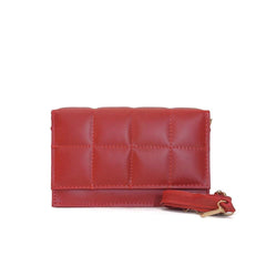 Madrid Faux Leather Crossbody Bag, Maroon