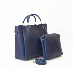 2Pcs Berry Leather Handbag Set, Blue