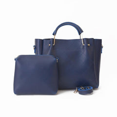 2Pcs Berry Leather Handbag Set, Blue