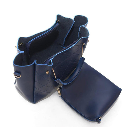 2Pcs Berry Leather Handbag Set, Blue